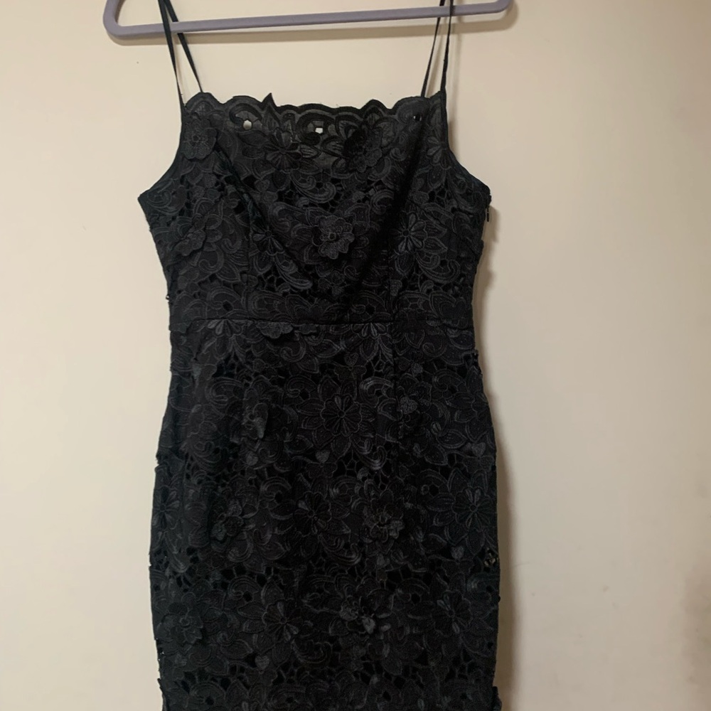 Luxe Black Floral Mini Dress